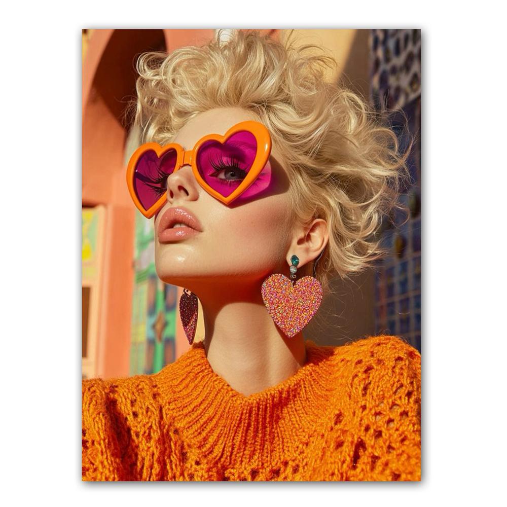 Diamond Mosaic Embroidery Beautiful Woman with Glasses Flower Diamond Painting Full Square Round Rhinestones Cross Stitch Art