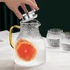 Glass Pot with Handle Hammer Pattern Household Large Capacity High Borosilicate Glass Cold Water Kettle Stainless Steel Lid Cold Water Kettle