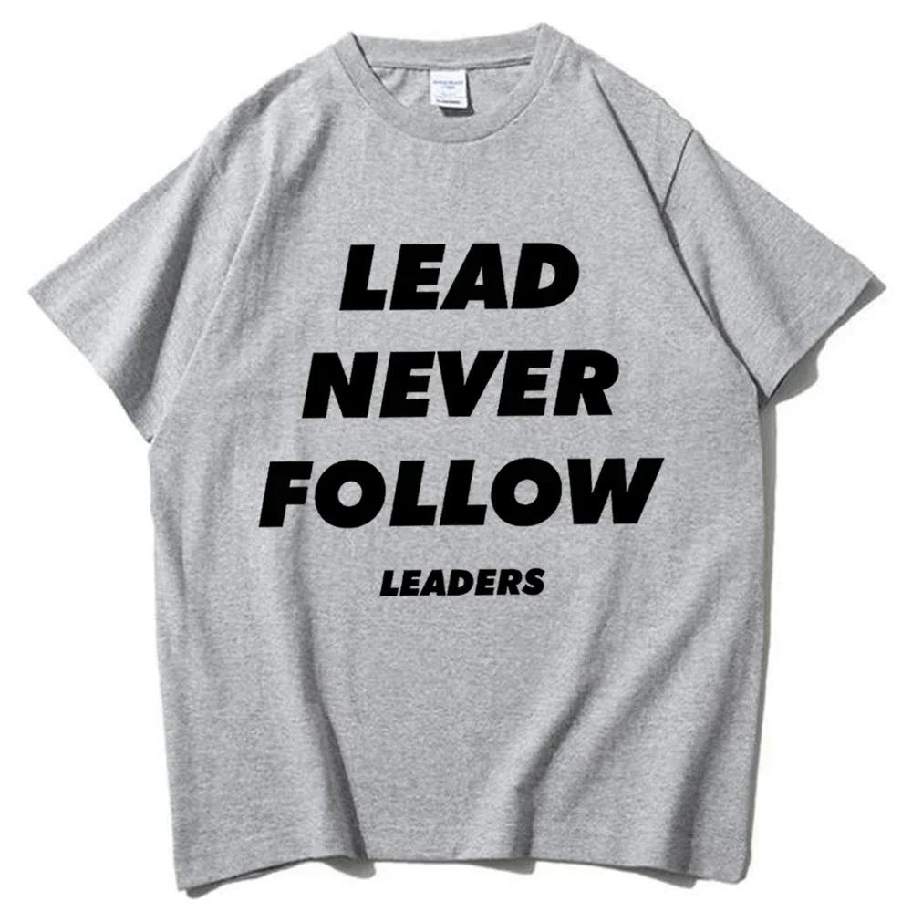 Chief Keef Lead Never Follow Leaders Unisex Tops Graphic Fashionable Vintage O-Neck Harajuku Streetwear Versatile Short Sleeve
