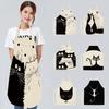 1Pcs Home Sleeveless Kitchen Apron Cotton Linen Aprons Cartoon Cat Printed Funny Cleaning Clothes