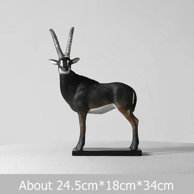 Handmade Antelope Sculpture Resin Gazelle Statue Herbivore Animal Home Wildlife Decoration Craft Ornament Grassland Furnishing