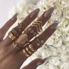 13-piece Set of Ladies' Rings - Simple Virgin Mary Pattern Joint Rings - Small Flowers and Leaves - 13-piece Set of Ring Finger Rings