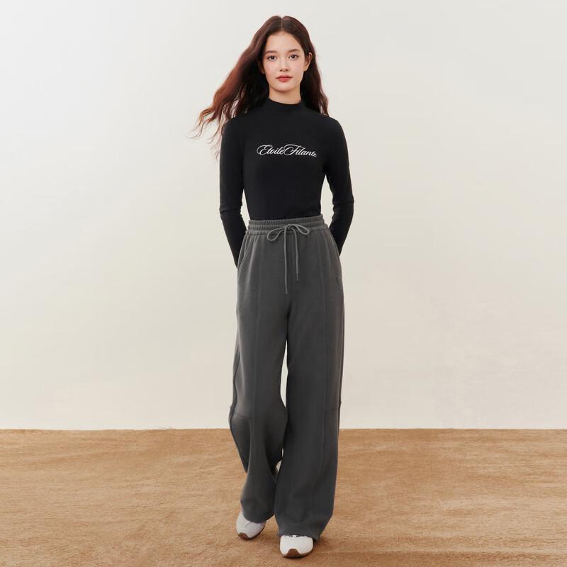 LEDIN Soft Fleece Knit Jogger Wide-Leg Casual Pants