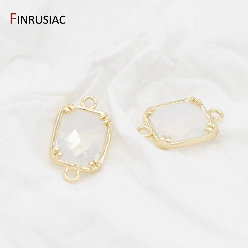 DIY Jewelry Accessories New Korean Style Zircon Connector 14K Gold Plated Beautiful Colors Component For Jewelry Making Supplies
