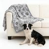 Flannel Pet Blanket Embossed Paw Print Design Soft Cozy Throw Mat for Dogs Cats Sleep Bed Mat Heat Retention Cushion