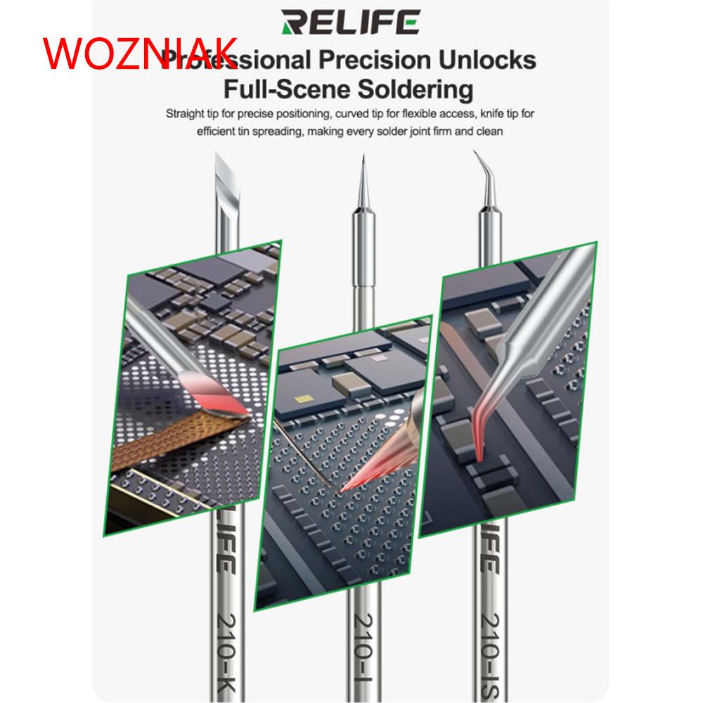 RELIFE 210 Soldering Iron Tip Set I/S/K Soldering Tip and Core Fast Heat Transfer and Rapid Heating for 210 Handles Tools
