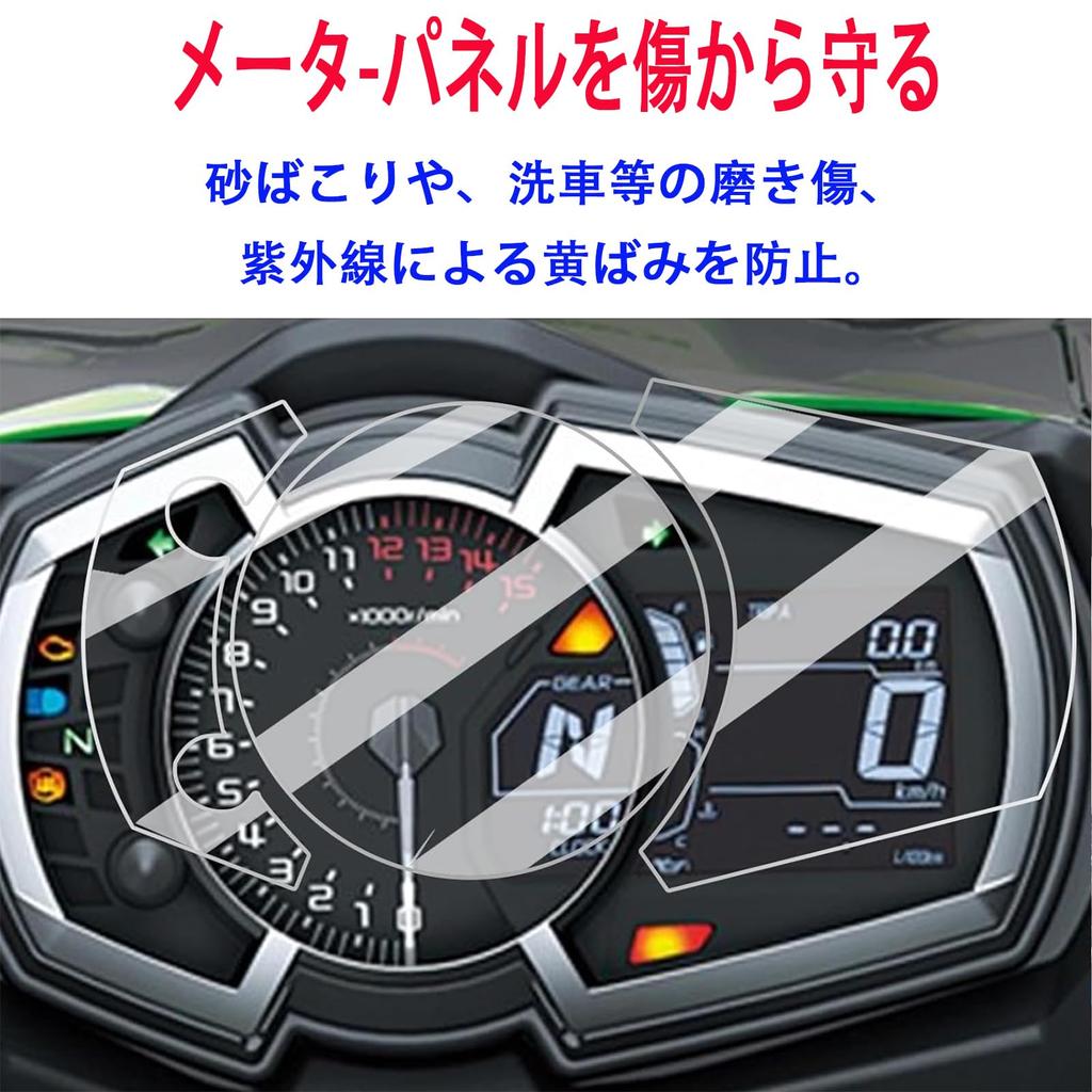 Motorcycle Gauge Protection Film, Set of 2, Compatible with Kawasaki Ninja 650 (2017-2019), ZX-6R (2019-2021), and Ninja 250/400 (2018-2024)