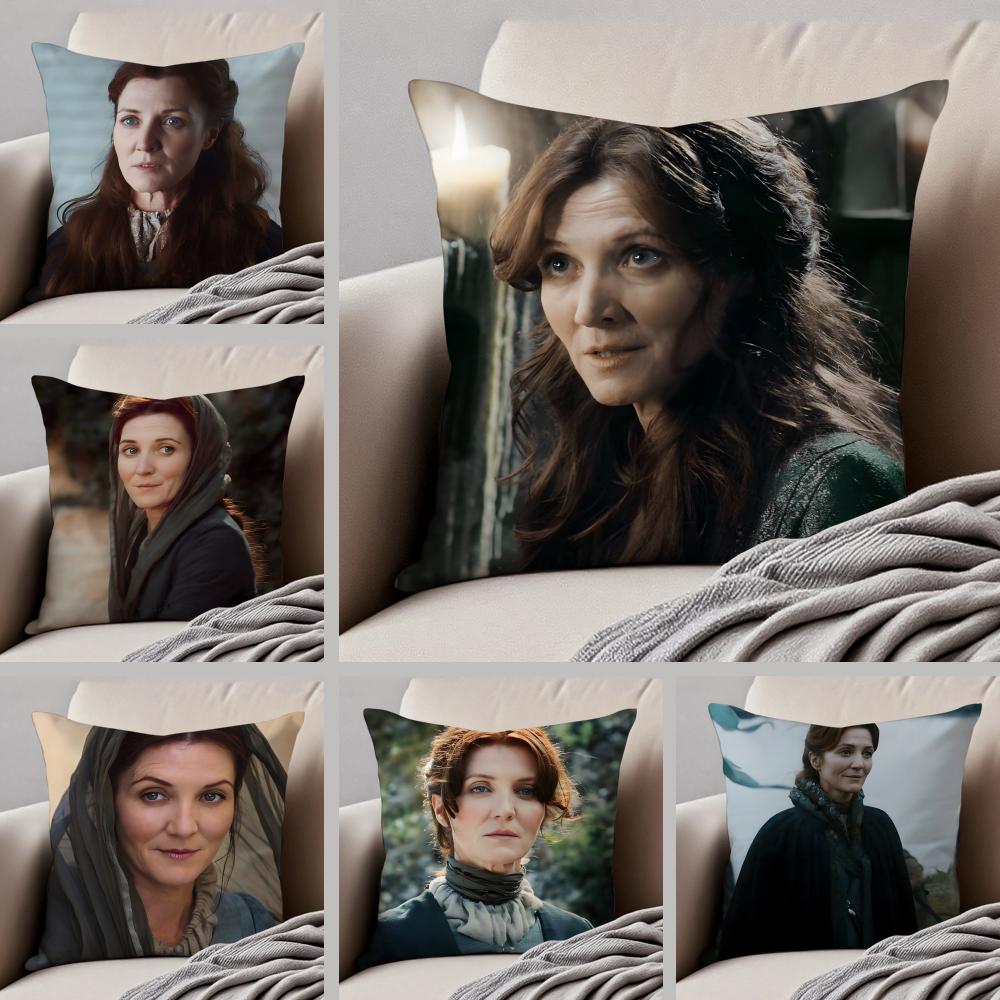 CCatelyn StarkElegant Velvet Cushion Cover Throw Pillow Cover Hidden Button Durable Polyester Chair Cushion