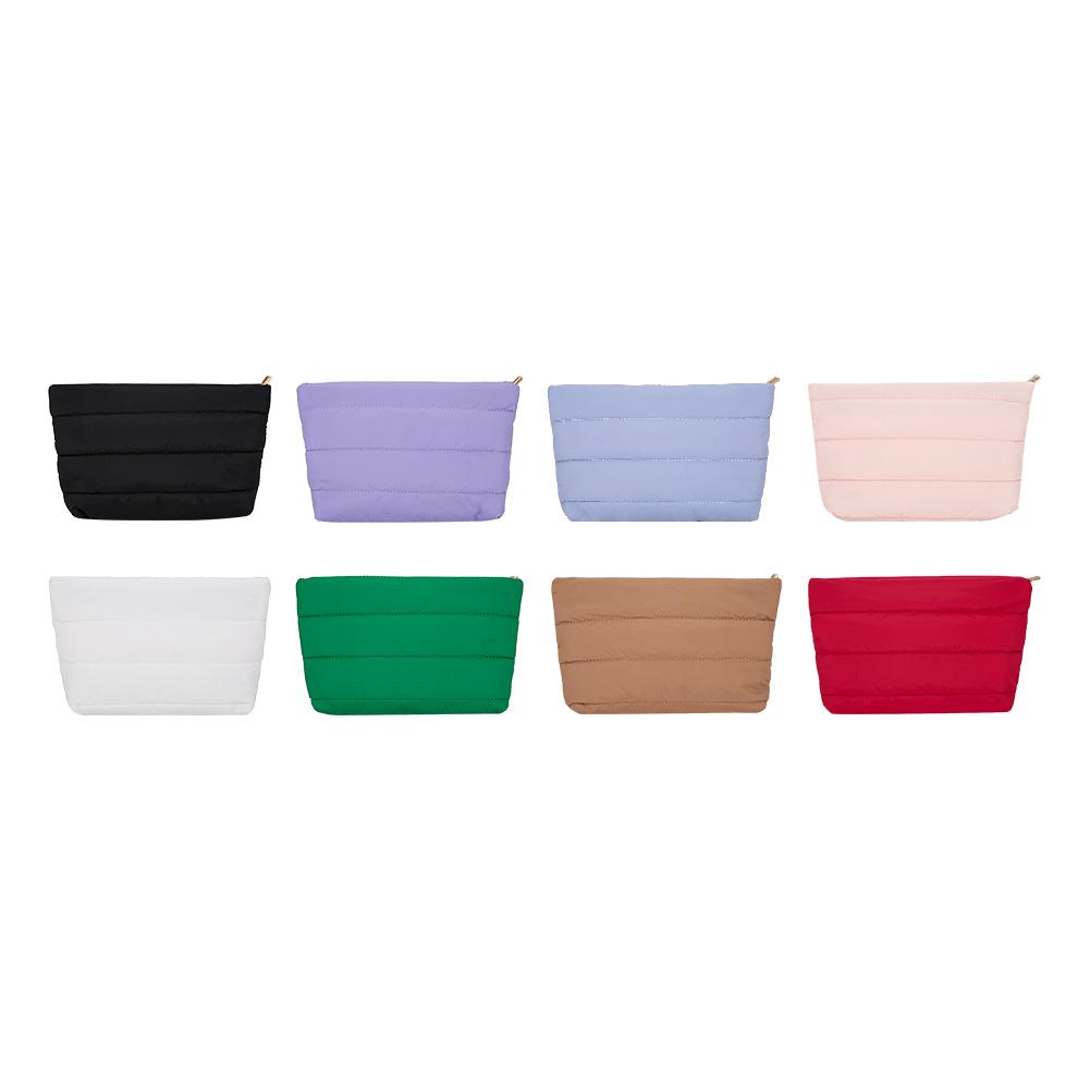 Fashion Cosmetic Bag for Women Girls Cute Puffer Makeup Clutch Solid Toiletry Organizer Pouch Storage Pouches for Organization