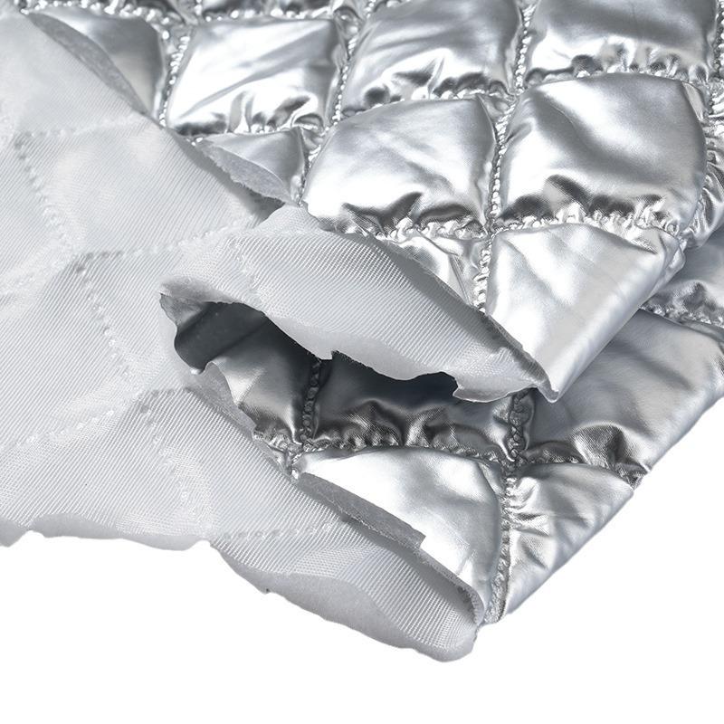 Ultrasonic Quilted Wireless Fabric Plaid Down Jacket PU Handbag Leather Fabric