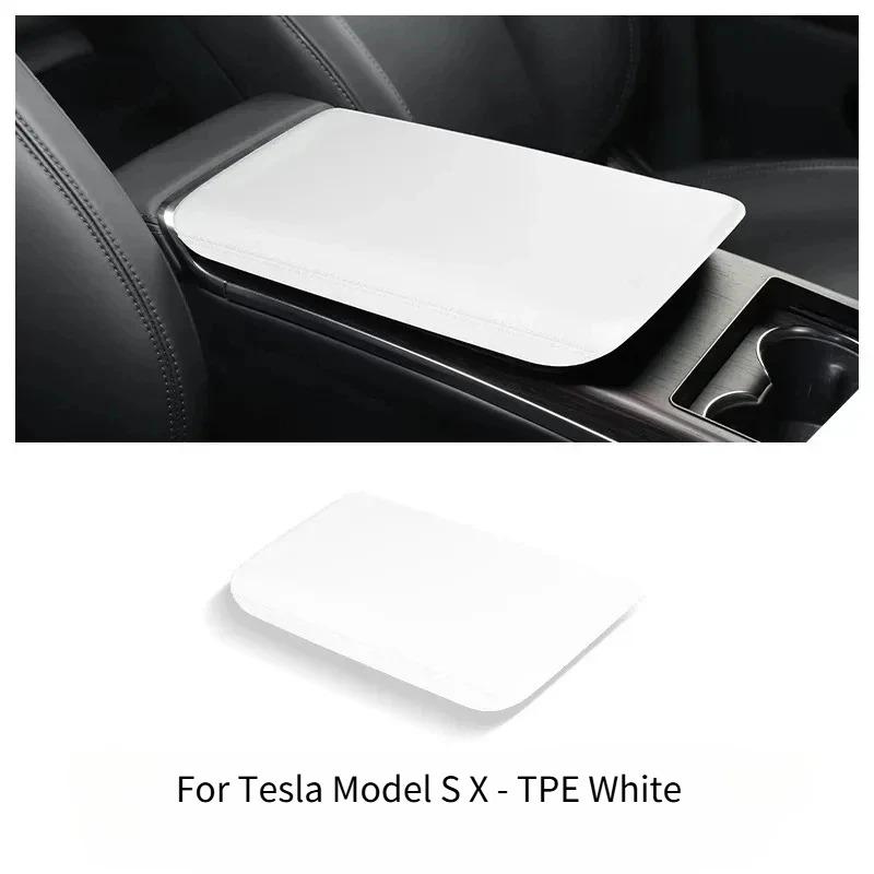 For Tesla Model X Model S 2023-2024 Armrest Box Protective Cover Center Console Arm Rest Protector TPE Pad Car Accessories
