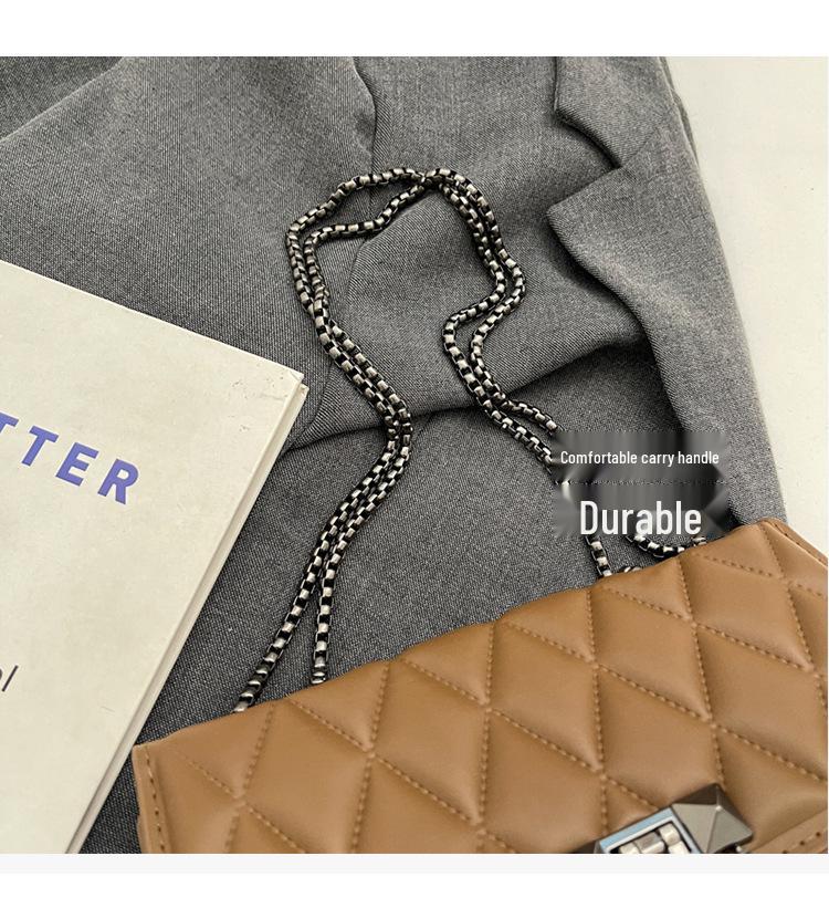 2024 Women's Retro Diamond Lattice Chain Crossbody Bag - Fashionable Small Square Shoulder Bag
