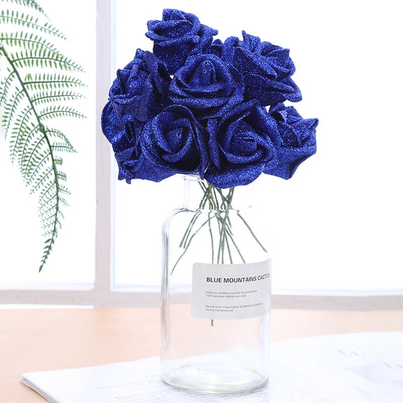 PE Gold Powder Artificial Roses for DIY Bouquets - Valentine's Day, Weddings, Flower Shops