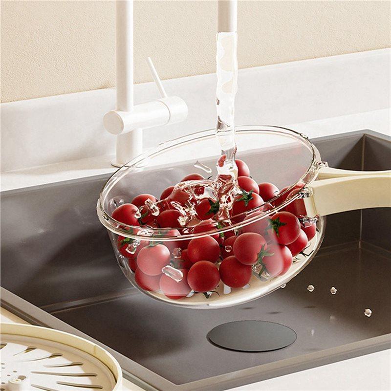 ABBP-Fruit And Vegetable Washing Bowl, Detachable Design,Draining Bowl, Colander Strainer Bowl With Foldable Handles,4PCS,A