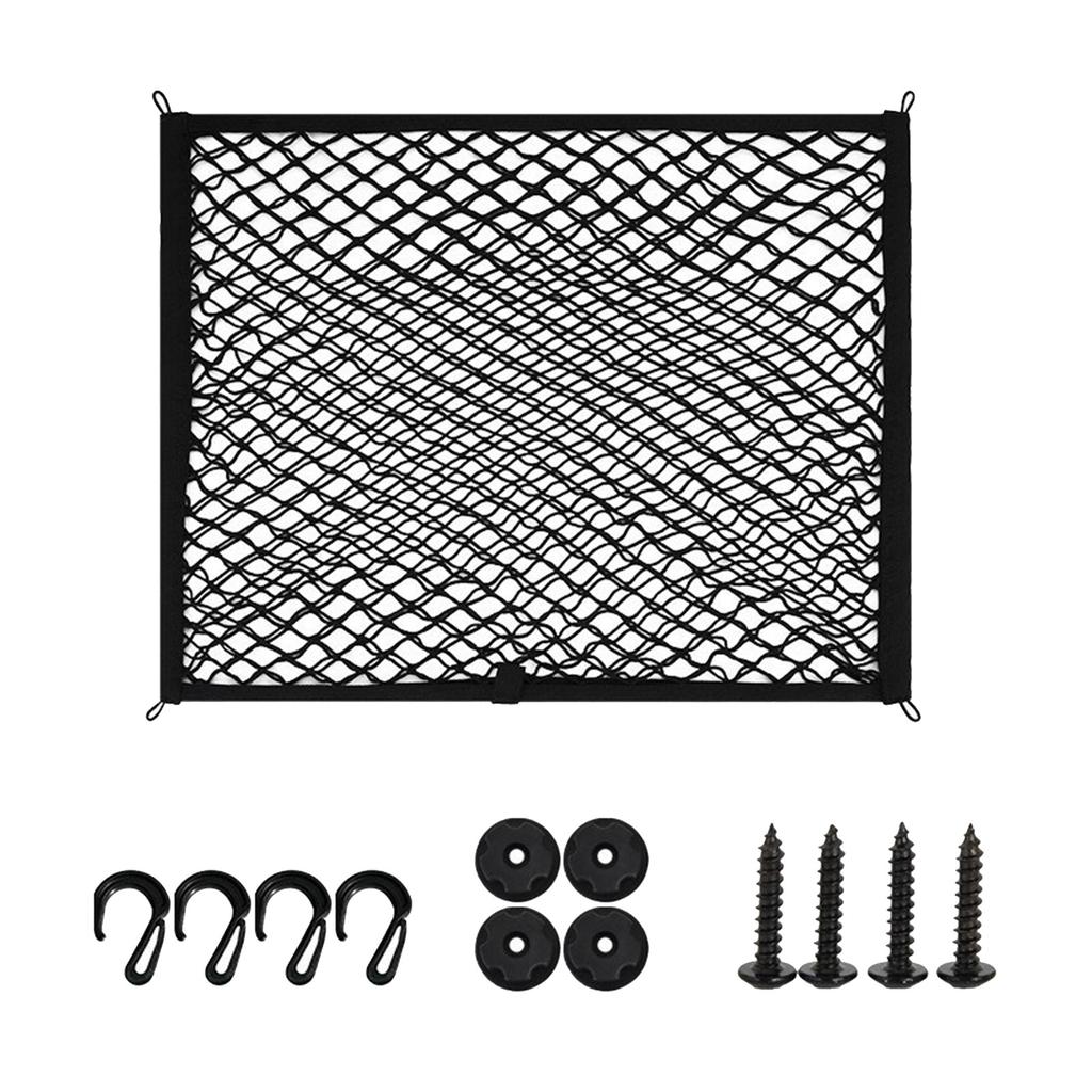 Auto Rear Trunk Stretchable Cargo Net Organizer Mesh Multiple Purpose Storage Luggage Net with Hook for Vehicles Pickup