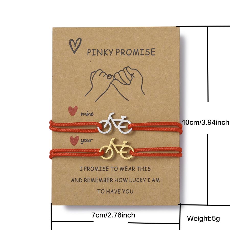 Noter 2Pcs Matching Couple Bracelet Stainless Steel Bicycle Cool Riding Paired Accessory Premium Selected 2mm Cord Adjustable
