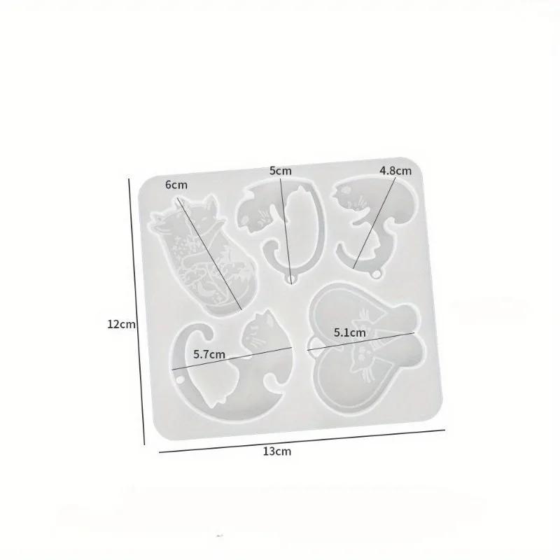 Crystal Dropper DIY Resin Cat Pendant Hanging Aromatherapy Couple Kitten Keychain Silicone Mold