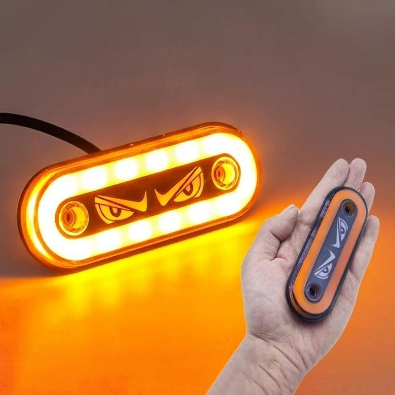 Kamyonlar, Treylerler ve Motosikletler İçin Yüksek Görünürlükte 12V/24V Led Yan İşaretleyiciler, Yanıp Sönen ve Sabit Işık Modları