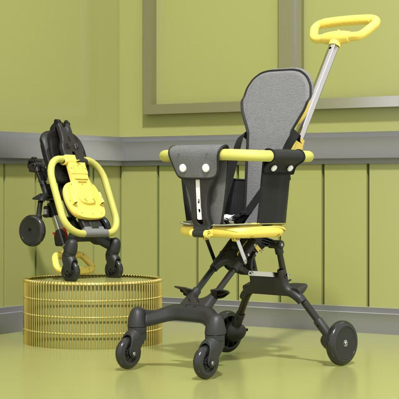 Легкая Складная Комфортная Прогулочная Коляска - Двусторонняя Четырехколесная Конструкция для Младенцев и Детей