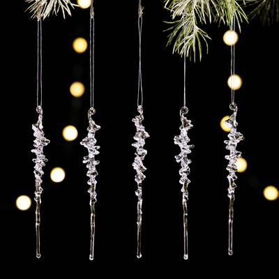 Christmas Tree Ornaments, Transparent Snowflake Pieces, Acrylic Crystal Creative Ornaments, Christmas Snowflake Pieces