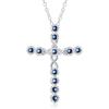 silver Color Plated necklace jewelry women wedding fashion Cross CZ crystal Zircon stone pendant Christmas gift JSHN296