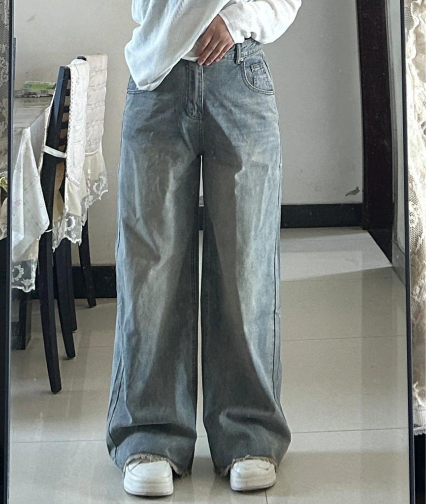 Plus Size Vintage Wide-Leg Jeans Women Y2K High Waist Straight-Leg Casual Denim Pants Loose Baggy Jeans Streetwear Pants