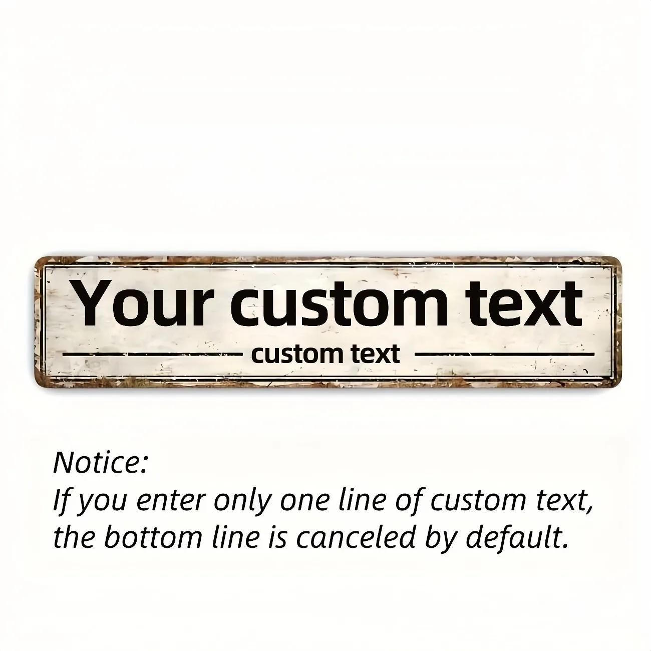 Vintage Metal Tin Sign 4x16 Custom Text Personalized Weather Resistant белый