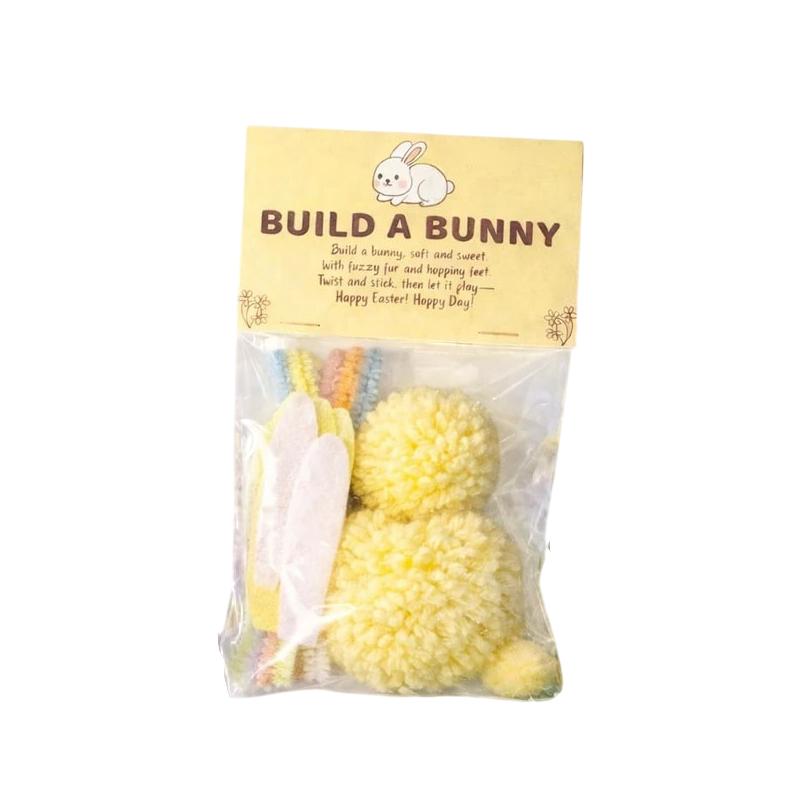 Kids' Easter Basket Stuffers Craft Kit with Cute Stuffed Bunnies