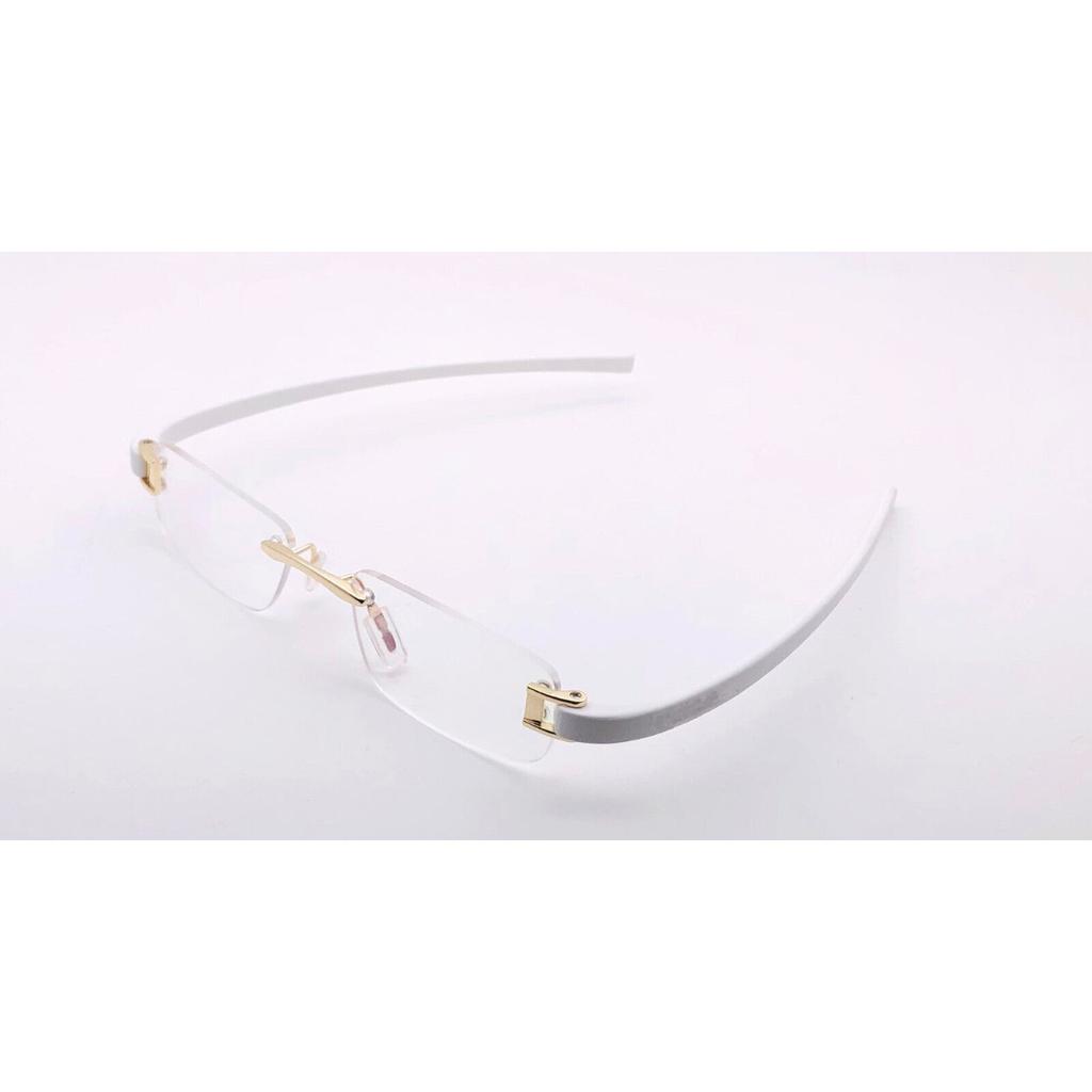RSINC Rimless Rubber Frame Eyeglass Fashion Eye Wear Gold White 50-18-140 Tag A1