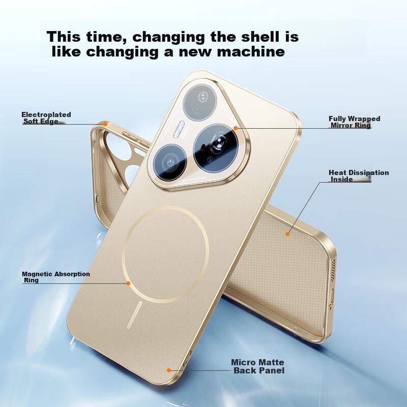 Super Strong MagneticPhone Case for Huawei Pura80, Ultra Lens Full Protection, Ultra-Thin Shockproof, Frosted Heat Dissipation, Stylen,