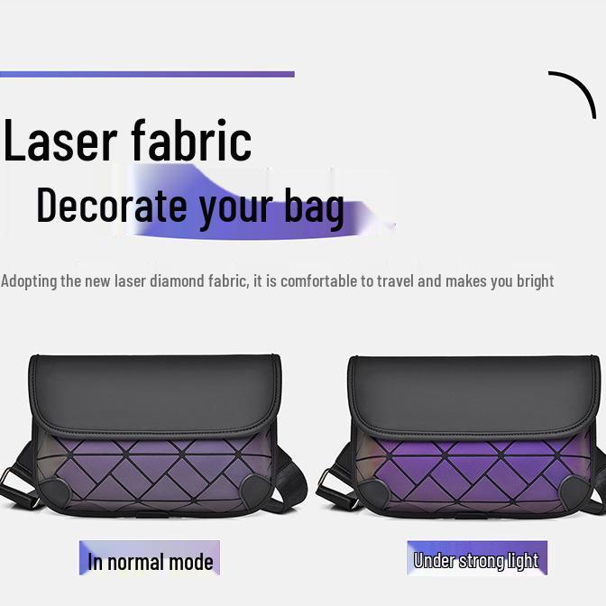 Trendy Men's Urban Crossbody Bag - Stylish Diamond Pattern, Slim Shoulder Bag, Ultra-Thin Backpack