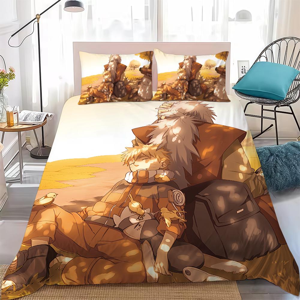 Cool N-NARUTO Fashion Duvet Cover Set Home Style Bedding Soft Laundry Cotton Bed 3 Piece Set Student Dormitory Gift