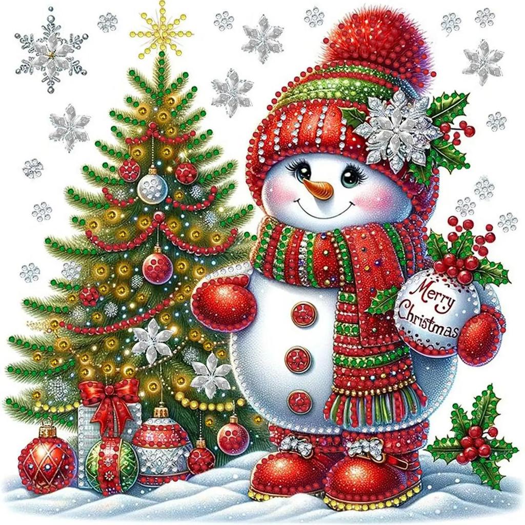 30*30cm Partial Special Shaped Drill Xmas Snowman Decor5D DIY Diamond Painting Rhinestone Diamond Painting Home Wall Decor