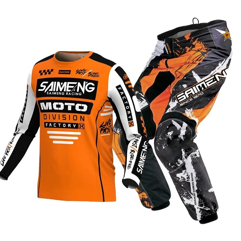 Set Motocross Bambino Maglia e Pantaloni Moto Abbigliamento Bambini Ragazzo Grande Ragazza Set Attrezzatura MX Giovanile Tuta da Corsa