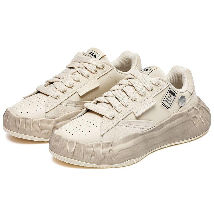 Mihara Yasuhiro X Fila FM-20 Lær Mote Tykksåle Casual Lav Topp Sneakers Damesneakers Beige F12W234207FAG