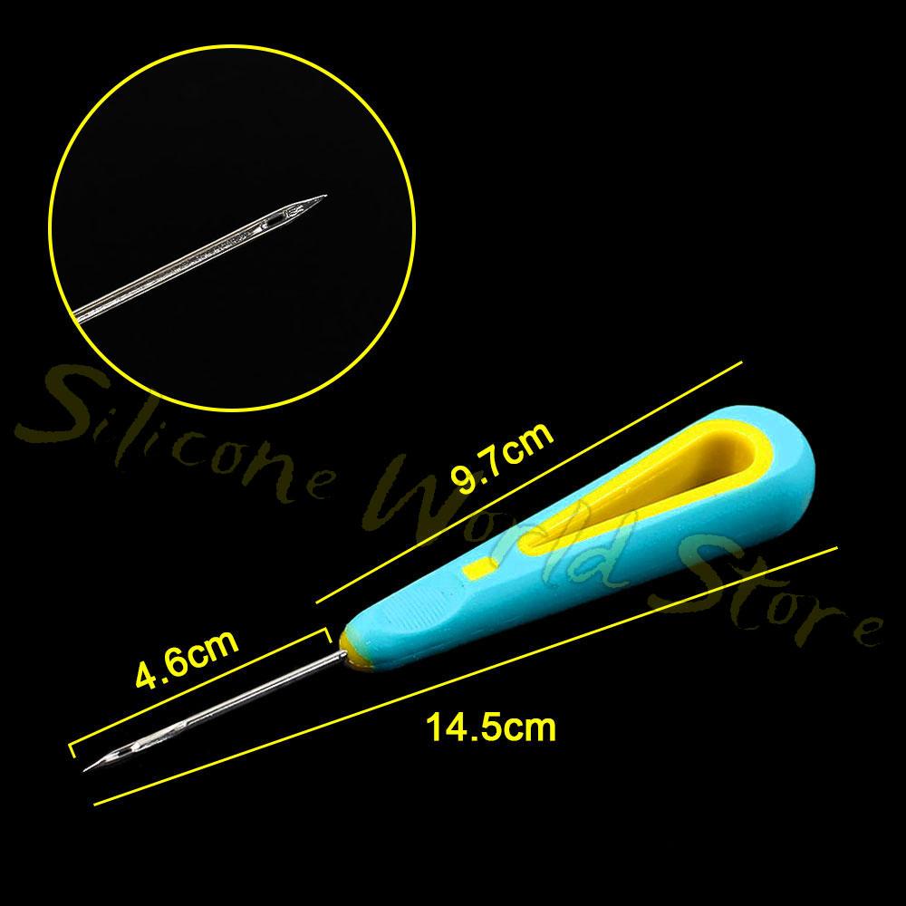 SW Handmade Crochet Leather Punch Tool Awl Cone Straight Head Elbow Center Hole DIY Sewing Parts Shoe Repair Candle Making Tools