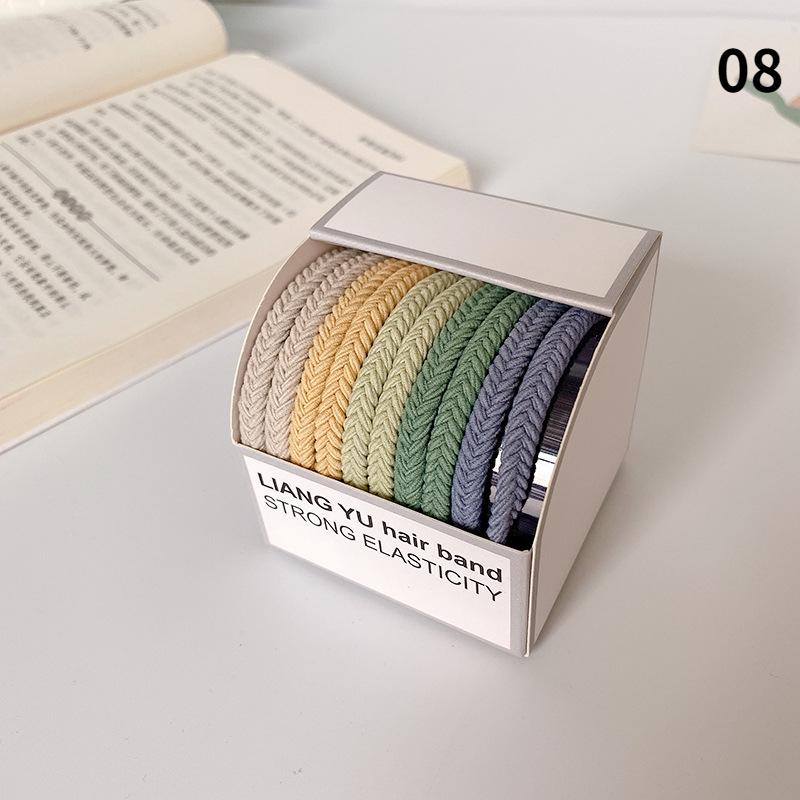 Fashion Hair Ties Set for Women Girls Simple Twist Elastic Rubber High Ponytail Hair Bands Hair Rope Hair Accessories Set