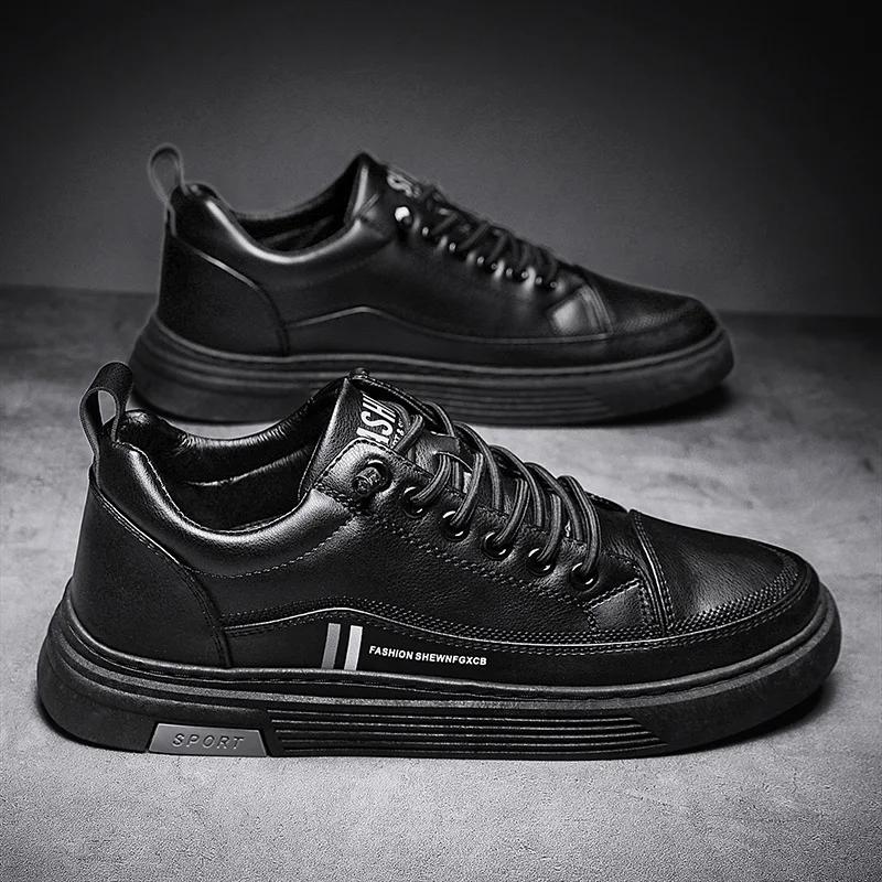 Fashion Men's Shoes 2025 Spring New Casual Shoes Fashionable Low Top Soft Soled Board Shoes Simple Thick Soled Breathable Single Shoes
