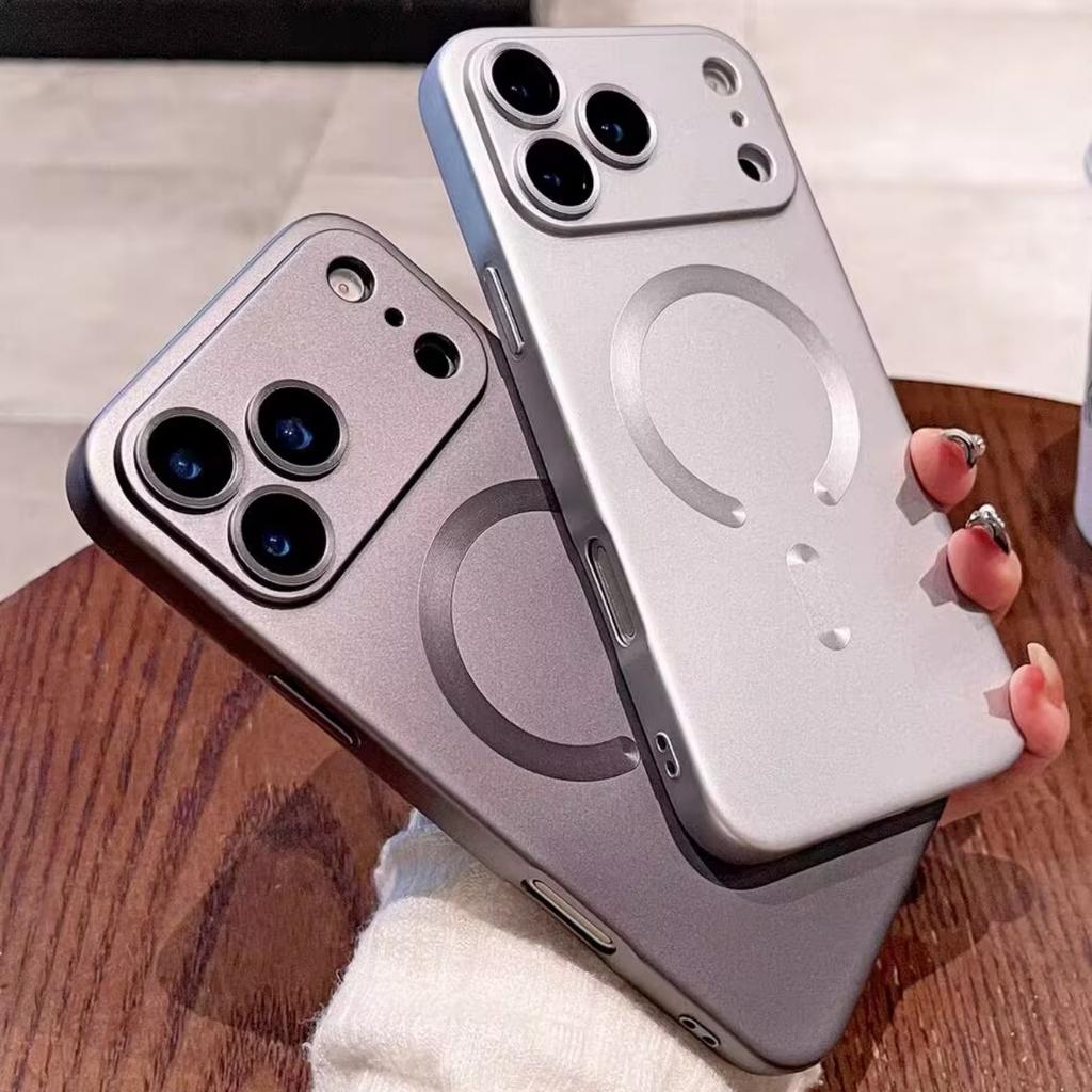 Metallic Paint Magnetic Magsafe Soft Case For iPhone 17 Air 16 E 15 14 Plus 13 12 11 Pro Max Wireless Charge Lens Protect Cover