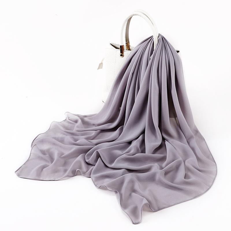 Muslim Chiffon Hijab Scarf for Women Big Solid Color Head Wrap for Women Hijabs Scarves Ladies Muslim Veil Jersey Hijabs Turban