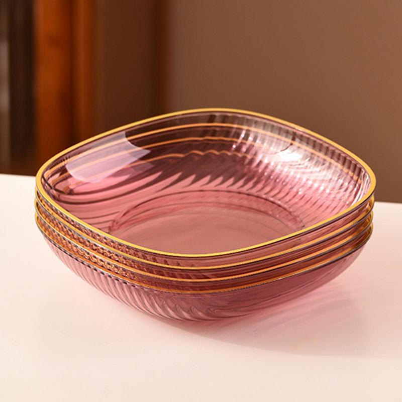 Snackteller Transparenter Home-Multifunktions-Kleinteller für Kuchen Wiederverwendbarer glatter Snackteller für Salate Obstchips Snacks Sushi