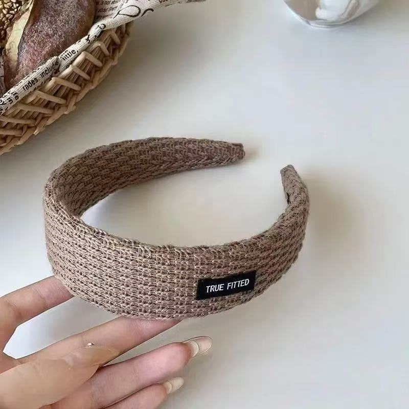1pc Women Knitted Broad Headbands Fashion Versatile Elegant Simple Solid Color Hair Accessories Suitable For Daily, Casual