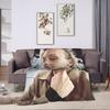 Warm Soft Blanket Airplane Travel Jamie Campbell Bower  Throw Blanket  Flannel Bedspread For Couch Bed Aesthetic Sofa Bed Cover