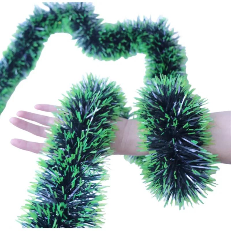 2M Christmas Tinsel Ribbon Garland Gold Silver Color Decorative Tinsel Strips Home Wedding Birthday Party Wall Door Decor
