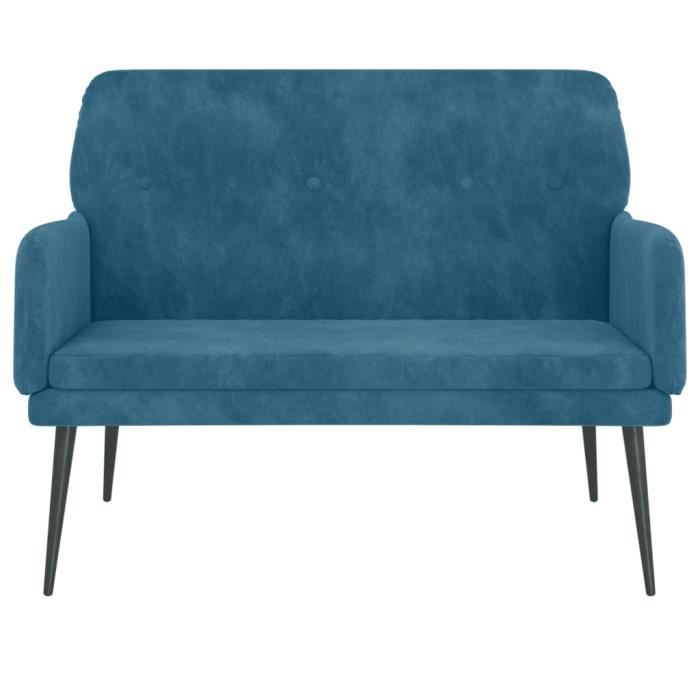 351423 vidaXL Banc Bleu 108x79x79 cm Velours