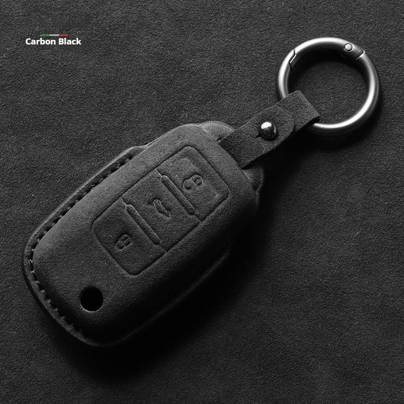 Suede Faux Leather Car Key Case Cover For Vw Tiguan Atlas Arteon Taos Golf Passat B8 Cc Skoda Superb A7 Kodiaq Key Case Keychain