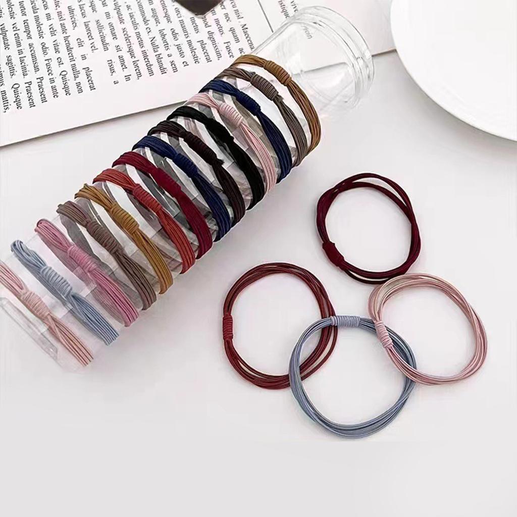 10PCS Simple Style Women's Hair Ties Solid Color Elastic Hair Bands Small Hair Ties for Female Girls Daily Wear