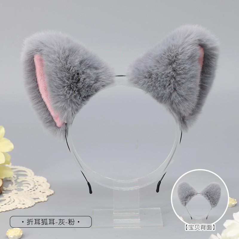 Anime Cat Ear Headband Tail Set Cosplay Party Plush Feline Accessory Adult Fans