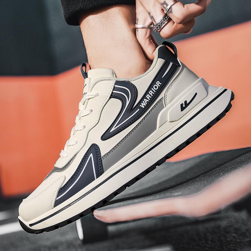 Warrior Thick Sole Rebound Shock Absorption Non-Slip Wear-Resistant Increased Low-Top Dad Shoes Men sneakers Light-Blue WXP(WZ)-089602