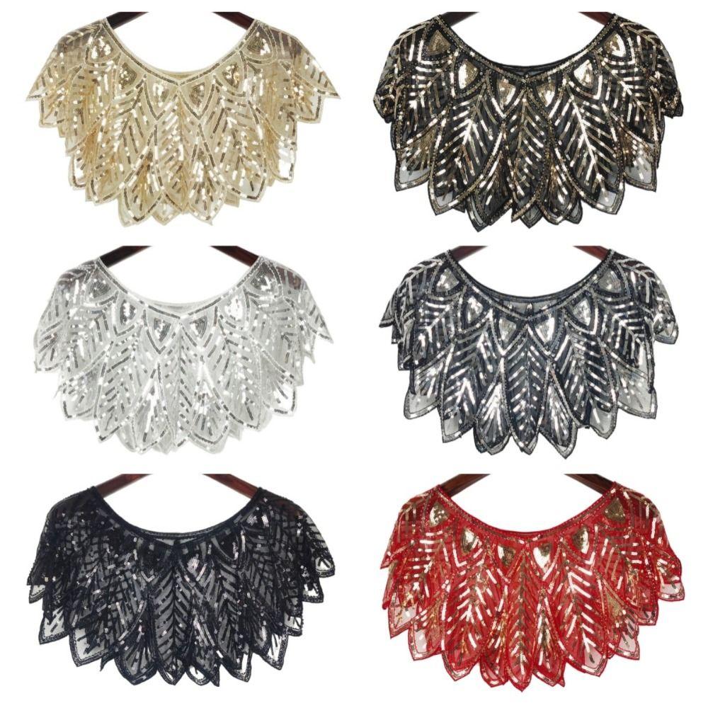 Sleeveless Evening Cape Sparkling Party Shawl Simple Sequins Shawl  Girl